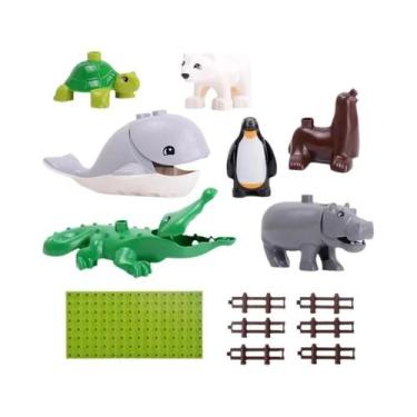 Imagem de Blocos De Montar De Grandes Partículas Cenário De Animais Do Zoológico