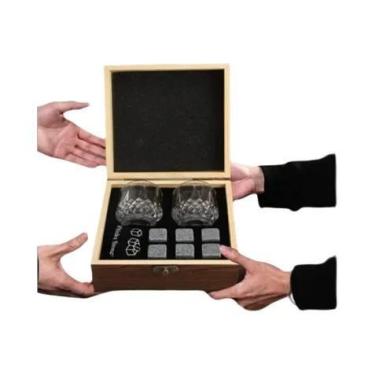 Imagem de Conjunto De Presente Para O Dia Dos Pais: Pedras De Whisky, Copos, Blo