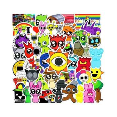 Imagem de 60 Adesivos Impermeáveis Incredibox Sprunki Para Scrapbooking, Telefon