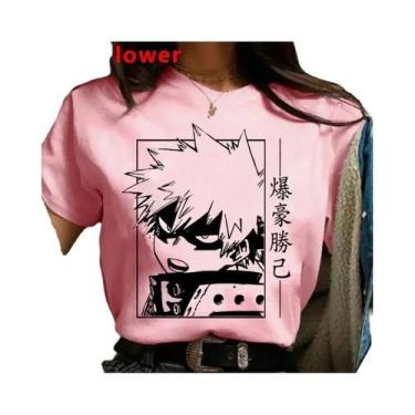 Imagem de Camiseta Branca Feminina My Hero Academia Bakugou Harajuku Kawaii Top 