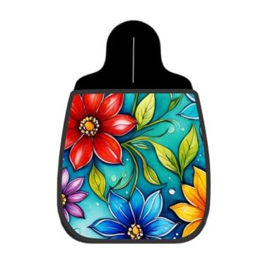 Imagem de Lixeira De Carro Organizador Lixinhocar Floral Colorido Vibrante Fundo Azul