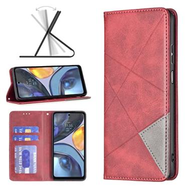 Imagem de YUNCHAO Caixa de telefone Para Motorola Moto G22 Prismatic Invisible Magnetic Leather Telefone capa para celular