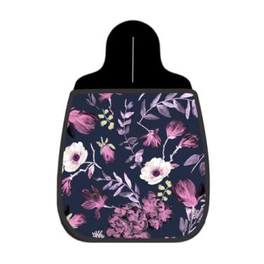 Imagem de Lixeira De Carro Organizador Lixinhocar Floral Roxa Marinho Aquarela