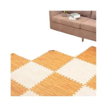 Imagem de Tapete De Espuma Em Formato De Quebra-Cabeça Com Textura De Madeira 30