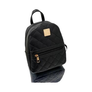 Imagem de Mochila Feminina De Grande Capacidade Em Couro PU Com Zíper, Mini Bord