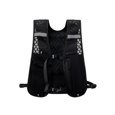 Imagem de Mochila de colete de corrida, mochila leve de hidratação com bexiga de água ou frasco macio, pacotes de hidratação para ciclismo (preto)
