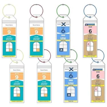 Imagem de 8 peças de porta-etiquetas leves para bagagem de cruzeiro, essenciais de cruzeiro para celebridades, etiquetas transparentes à prova d'água