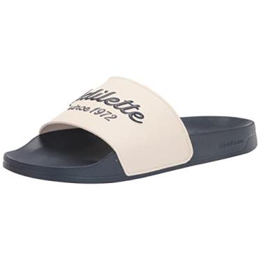 Imagem de adidas Sapatos unissex Adilette Shower Slip On, Wonder White/Shadow Navy/Shadow Navy, 8 Women/7 Men