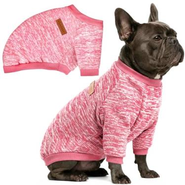 Imagem de Pacote com 3 suéteres para cães pequenos, meninas, meninos, roupas de lã de inverno, quente, macio, para cães, gatos, roupas para animais de estimação (rosa, 2GG)