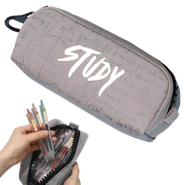 Imagem de Tizee Estojo para caneta com fórmula matemática – Organizador de equações matemáticas de grande capacidade, caixa de papelaria com zíper de lona para escritório, material escolar, presente de