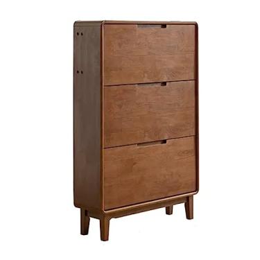 Imagem de HHHJQFAAT Sapateira estreita de madeira maciça balde ultrafino para sapatos porta de casa sala de estar hall de entrada armário varanda armário entrada armazenamento de sapatos