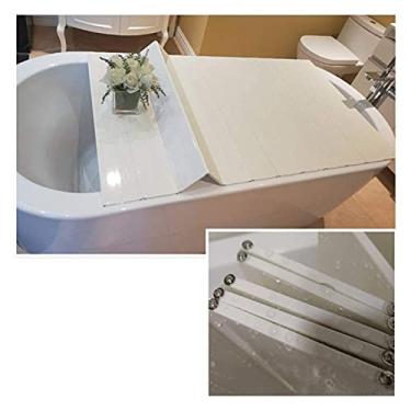 Imagem de Capa de banheira capa de banheira antipoeira placa de isolamento de banheira PVC dobrável bandeja de banho (tamanho : 105700,6 cm) (156 * 75 * 0,6 cm)