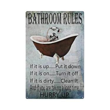 Imagem de Placa De Metal Vintage Para Banheiro, Arte De Parede Para Decoração De