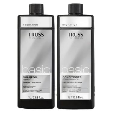 Imagem de Truss Basic Shampoo e Condicionador Profissional, Hidratante com Creatina e Óleo de Abacate, 1L, Kit com 2 unidades