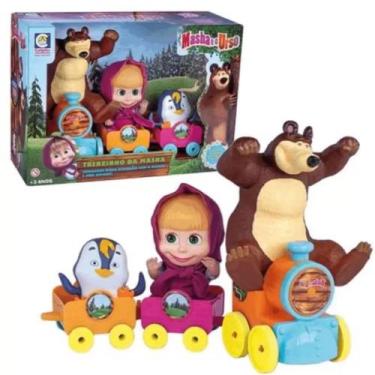 Imagem de Brinquedo Trenzinho Para Brincar Masha e o Urso para Crianças +3 Anos 