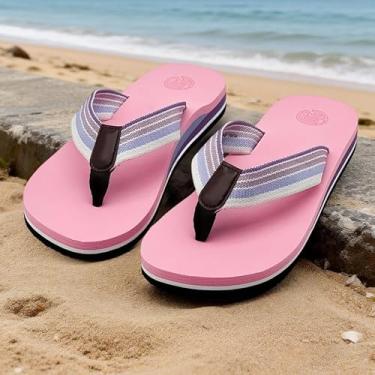 Imagem de Sandália feminina ortopédica casual confortável para ioga com suporte de arco, rosa, 39