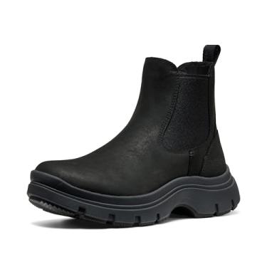 Imagem de KEEN Bota Chelsea Chelsea feminina estilo plataforma clássica confortável de puxar, Preto/Preto, 36 BR