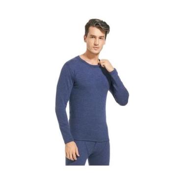 Imagem de Conjunto De Roupa Térmica Masculina De Cashmere E Seda Para Outono E I