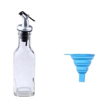 Imagem de Dispensador De Azeite Em Garrafa De Vidro Com Funil De Silicone Para T