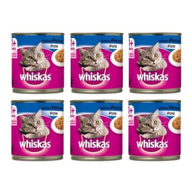 Imagem de Kit 6 Ração Gato Whiskas Peixe Lata 290g cada
