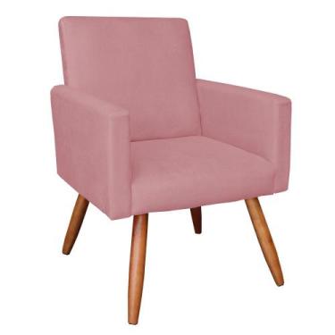 Imagem de Poltrona Nina Suede Pés Palito Castanho D'Rossi - DRossi, Rose