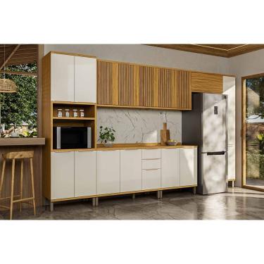 Imagem de Cozinha Modulada Ronipa 7 Peças Sauvignon C7P106 Amendoa/Off White