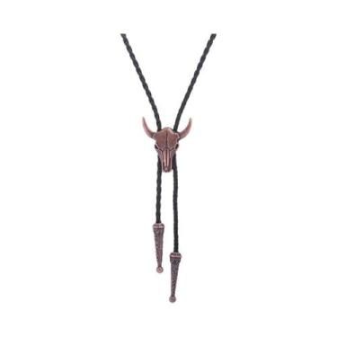 Imagem de Colar Masculino Ajustável Com Pingente De Cabeça De Touro Dourada Esti