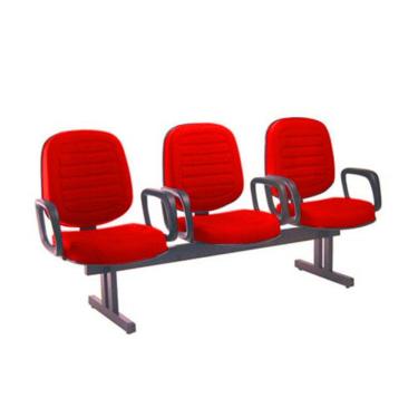 Imagem de Cadeira Em Longarina Com 03 Lugares Linha Blenda Vermelho