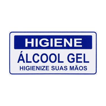 Imagem de Placa De Sinalização Higiene Álcool Gel Higienize Suas Mãos 20x10 Acesso - P-37/1 F9e