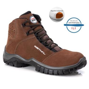 Imagem de Bota de Segurança em Couro Marrom Estival WO20003S1LMR Bico Composite 