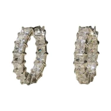 Imagem de Brincos De Argola Femininos Com Zircônia Cúbica Arco-Íris, Joias De Mo