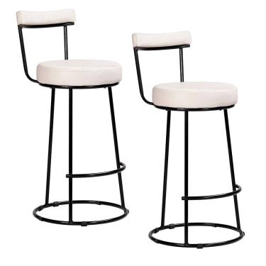 Imagem de Kit 02 Banquetas Alta Para Cozinha Área Gourmet Miami Couríssimo Branco - Desk Design