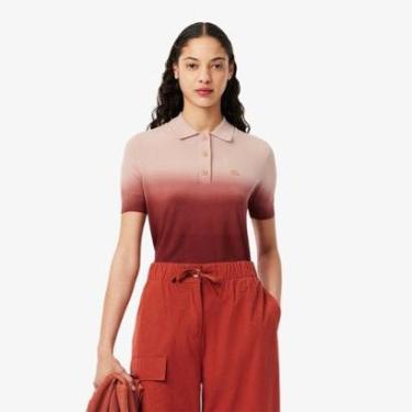 Imagem de Camisa Polo Lacoste de Malha Efeito Sombreado Feminina-Feminino
