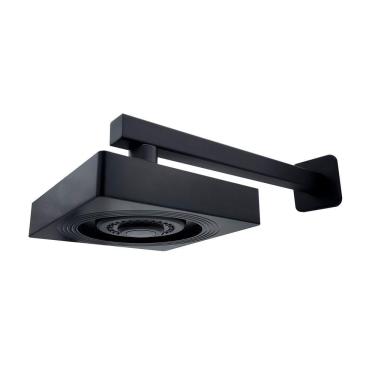 Imagem de Chuveiro Ducha Autolimpante Quadrado Preto Fosco Articulável Solar Ou Gás Metal Luxo