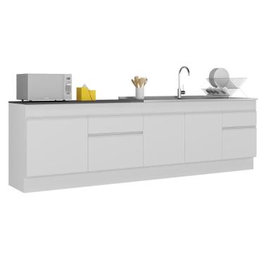 Imagem de Kit Balcão de Cozinha para Pia 150cm e Balcão 120cm com Rodapés Veneza Multimóveis MP2286