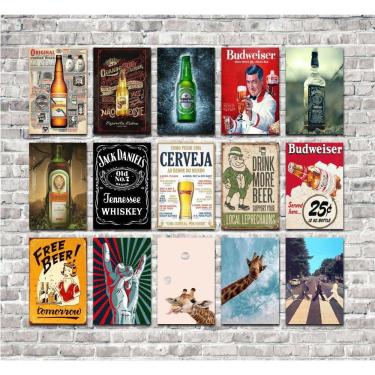 Imagem de Kit 15 Placas 20X30 Decorativas No Mdf Adesivada Modelo 6