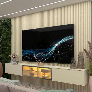 Imagem de Estante para Tv 84 Polegadas 100% Mdf com Led 220cm Supremo/luminare Off White