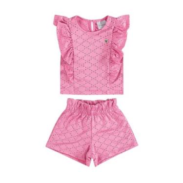Imagem de Conjunto com Blusa e Short para Bebês Quimby, Rosa, G