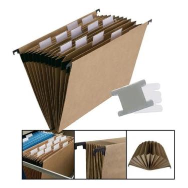 Imagem de Pasta Suspensa Para Escritorios Arquivos 12 Divisórias Kraft - Dello