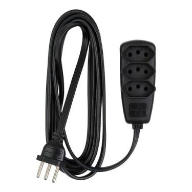 Imagem de Extensão Daneva Sort Cabo PP 2P + T 3 x 0,75mm 3m Preta 3 Tomadas - HD