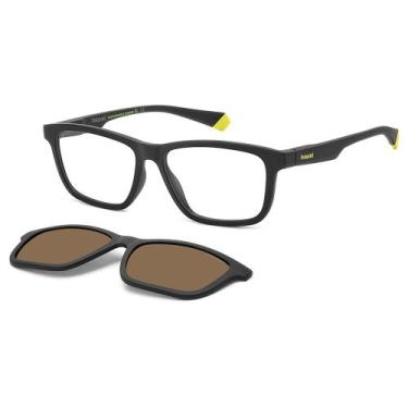 Imagem de Armação de Óculos Clip On Polaroid Pld 2147/CS 003 Preto 55