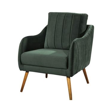 Imagem de Poltrona Libia Veludo Fibra Siliconada Verde Konfort