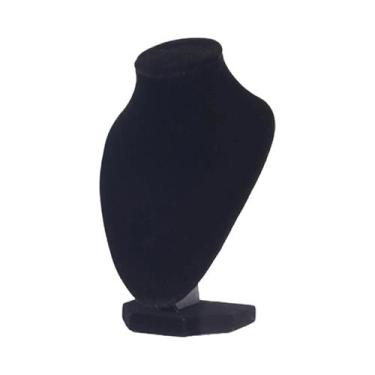 Imagem de Busto De Manequim Portátil De Madeira Preta Para Colares  Expositor El