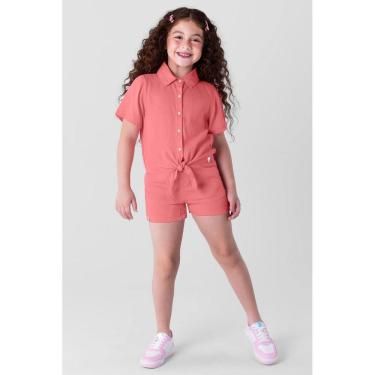 Imagem de Shorts infantil menina clochard em jeans Brandili Rosa