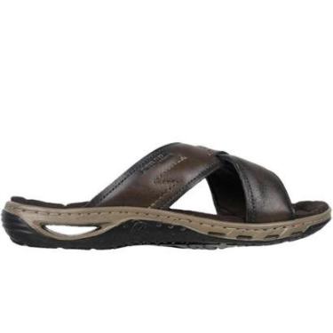 Imagem de Chinelo em Couro Amortech Masculino Pegada Cravo - 131661-Masculino