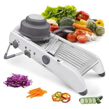 Imagem de Mandolin Profissional Cortador Fatiador Legumes Frutas Inox - Congratu