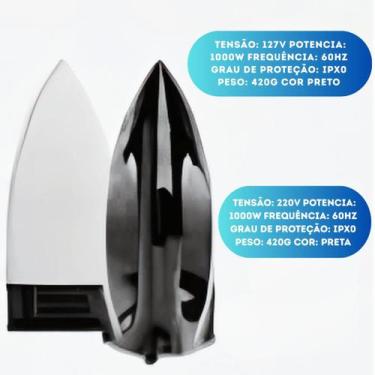 Imagem de Ferro de Passar a Seco Soft Preto 1000W Base Antiaderente Ergonomico e