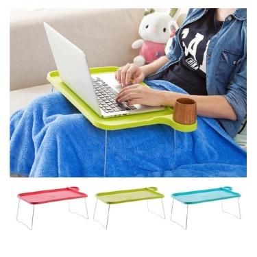 Imagem de Mesa para Notebook 6677 Desmontável com Suporte Portátil e Bandeja para Estudo Rosa Fac...