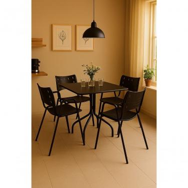 Imagem de Kit Conjunto Mesa e 4 Banquetas para Bar Jogo de Mesa Moema e Cadeiras Iso Moderno MDF...