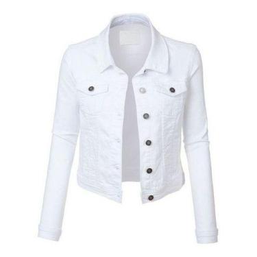 Imagem de Jaqueta Jeans Básica Feminina Cor:PretoTamanho:M - TLT, Branco, GG